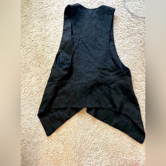 SEXY Zara Basic black double open vest size 6 - Picture 6 of 12